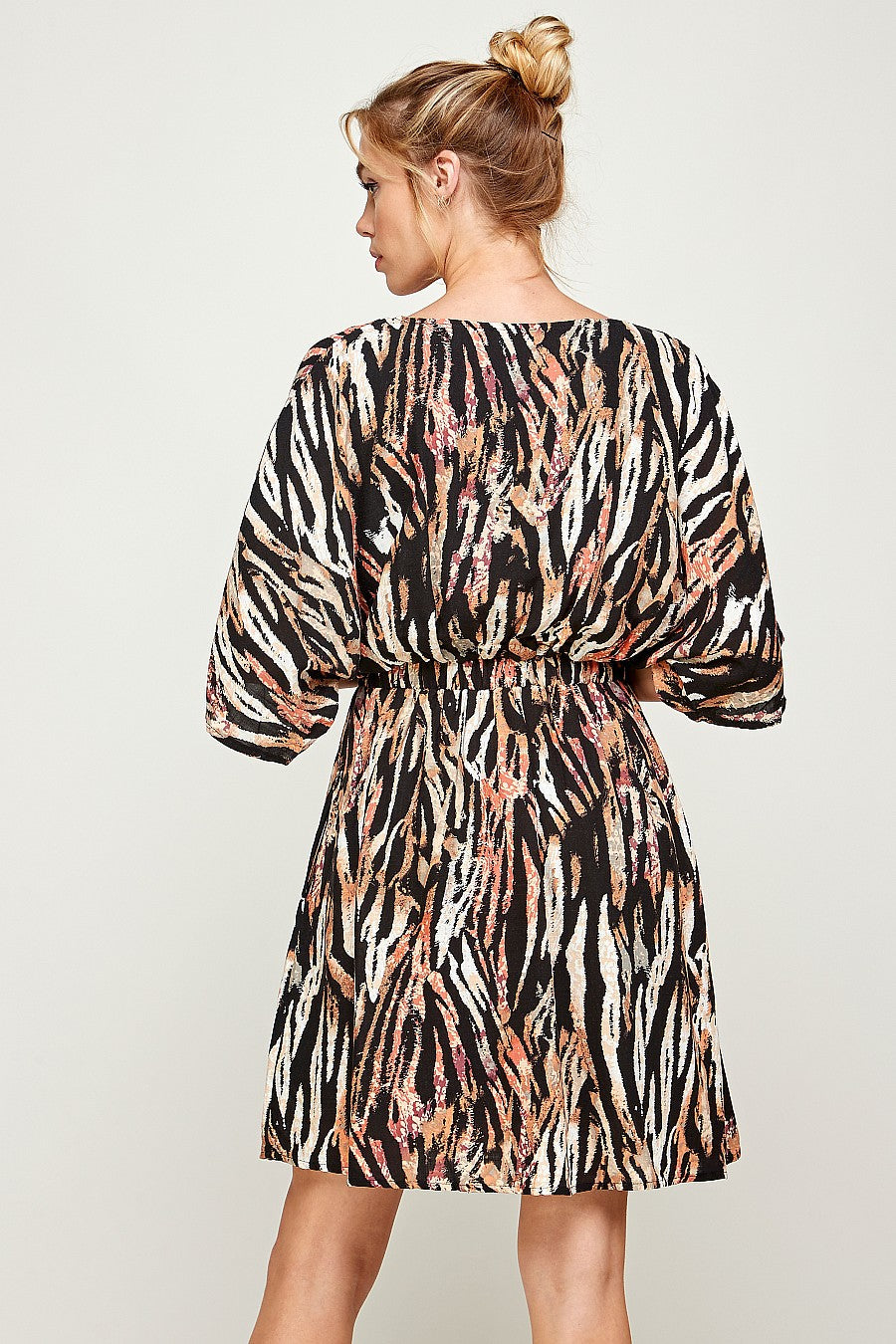 Short Zebra Print Pocket Dress