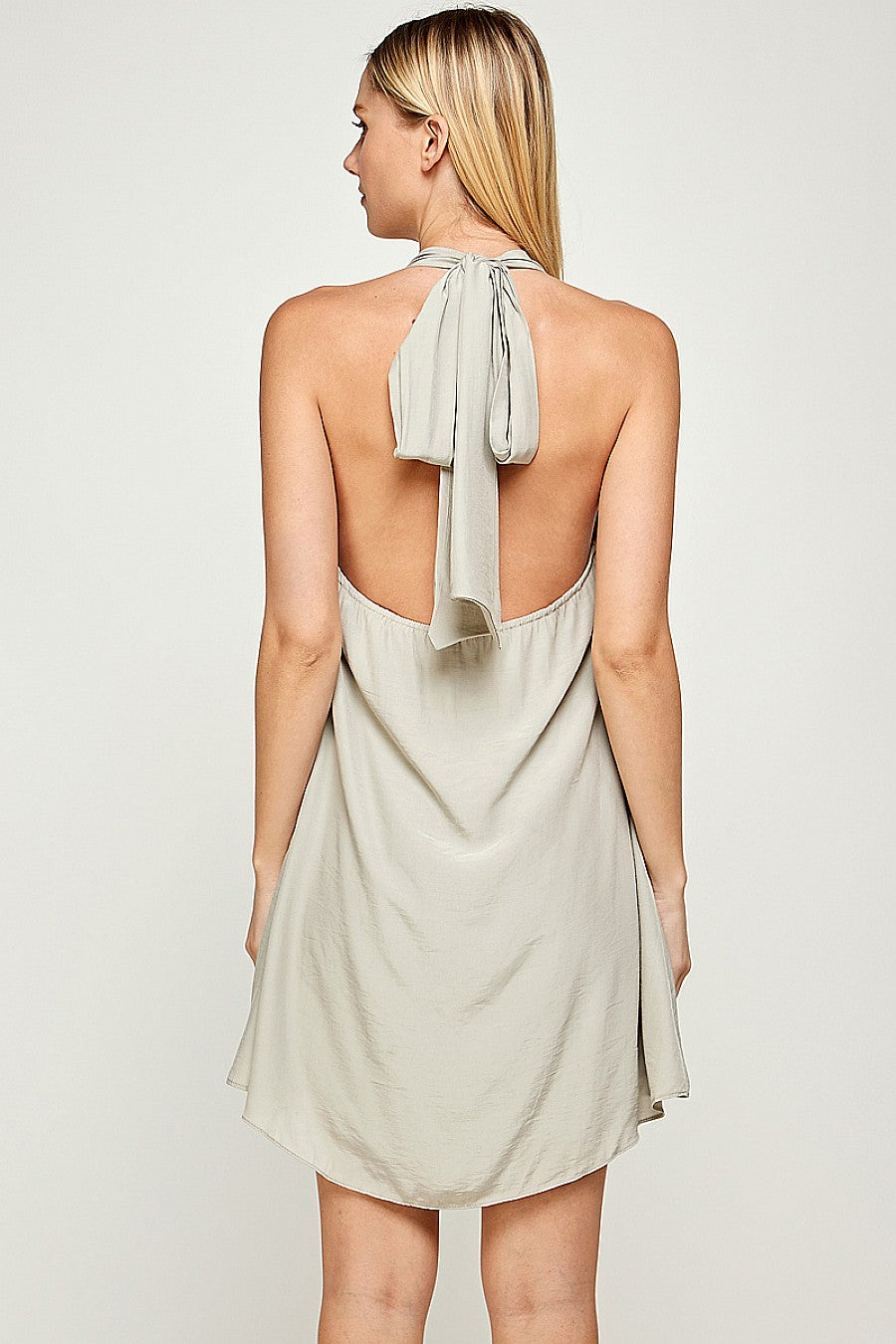 Short Halter Cowl Neck Dress