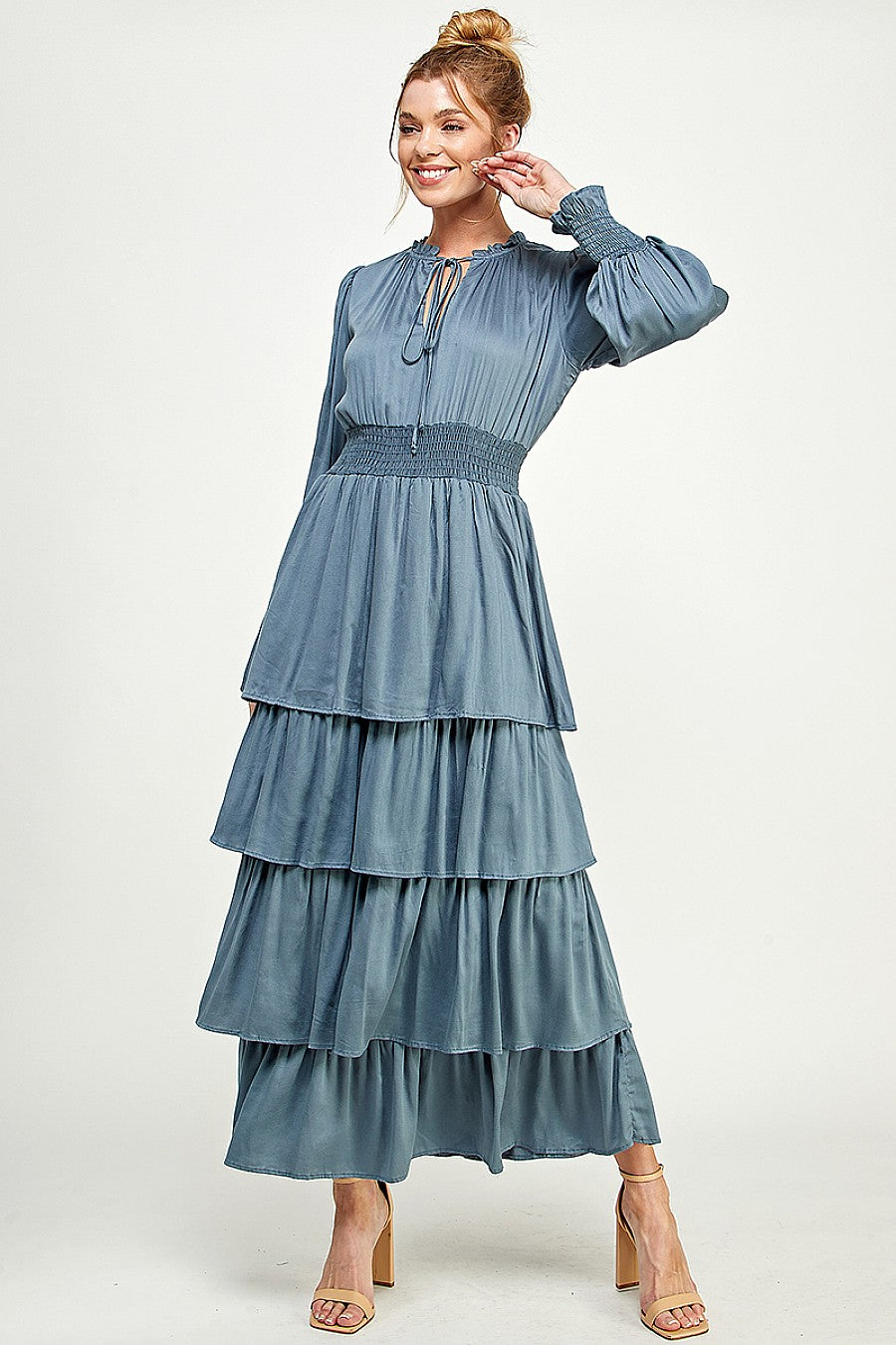 Long Sleeve Tiered Maxi Dress