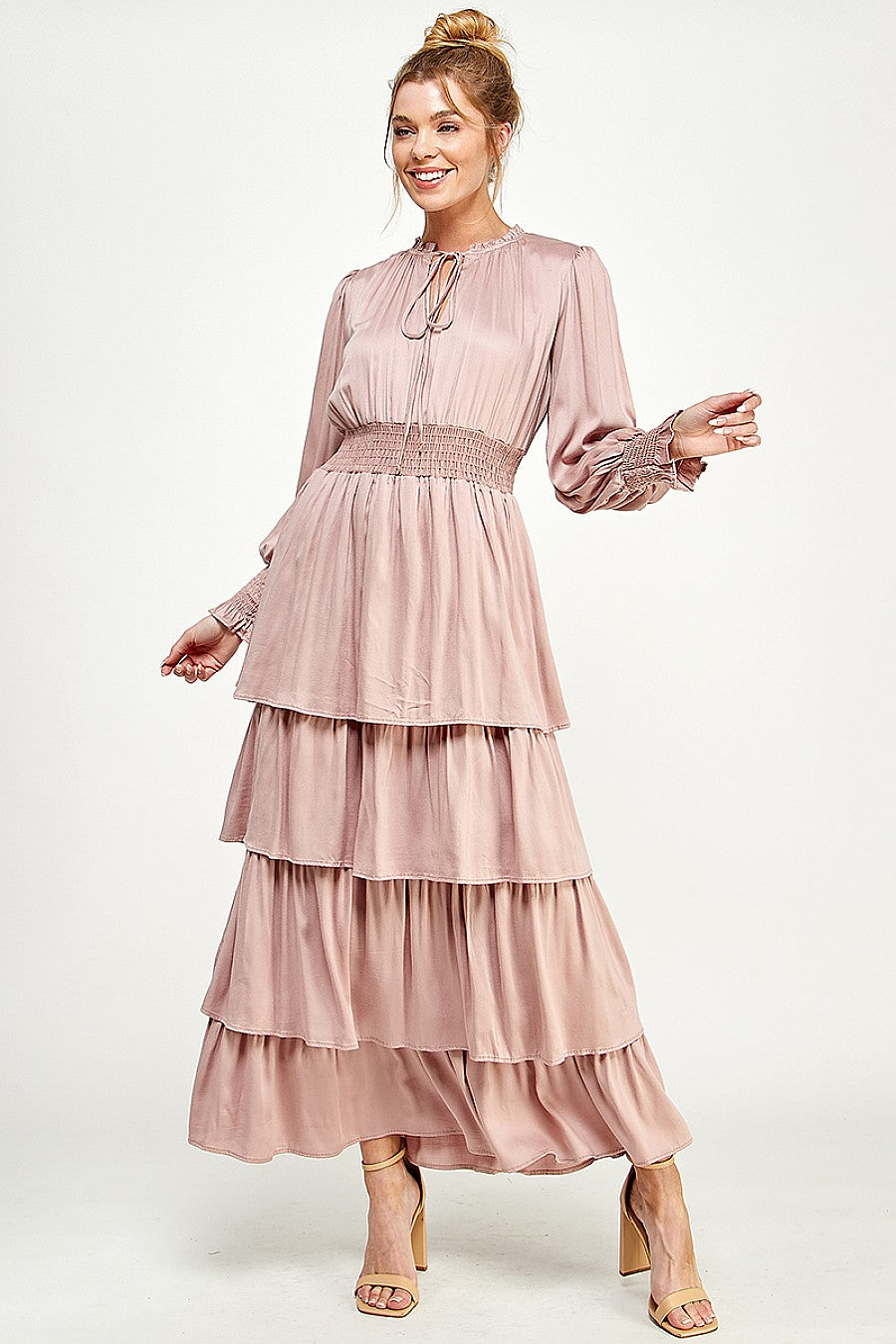 Long Sleeve Tiered Maxi Dress